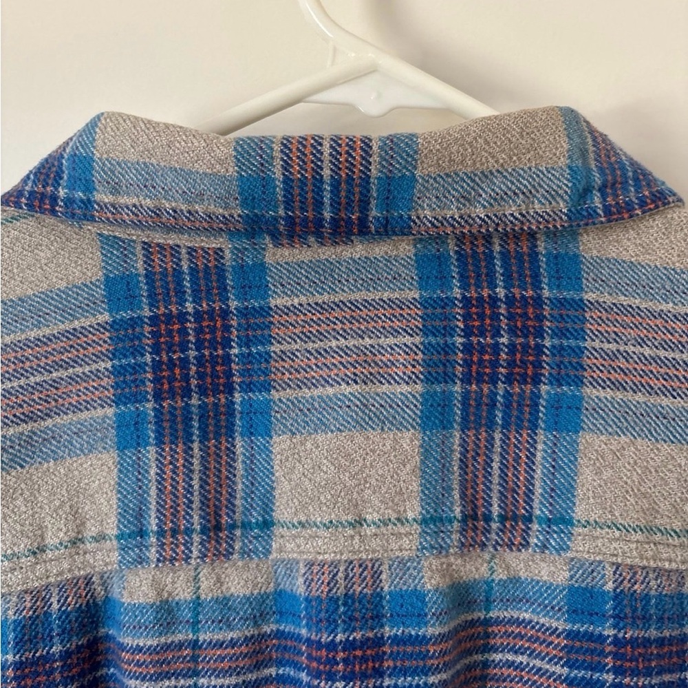 Patagonia M Fjord Flannel Shirt Plaid Andes Blue - Picture 10 of 10